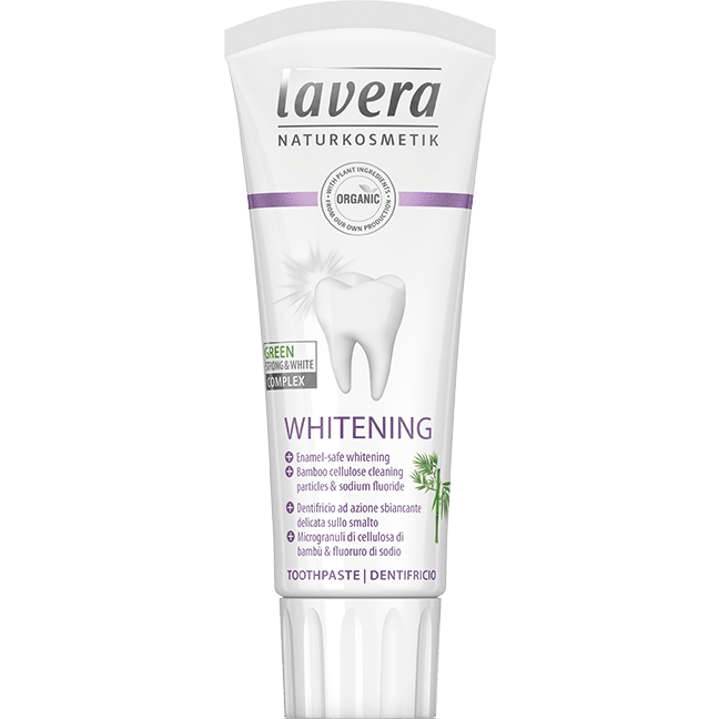Lavera Jemná bělící zubní pasta s fluoridem BIO (75 ml) - s osvěžující mátovou příchutí Lavera