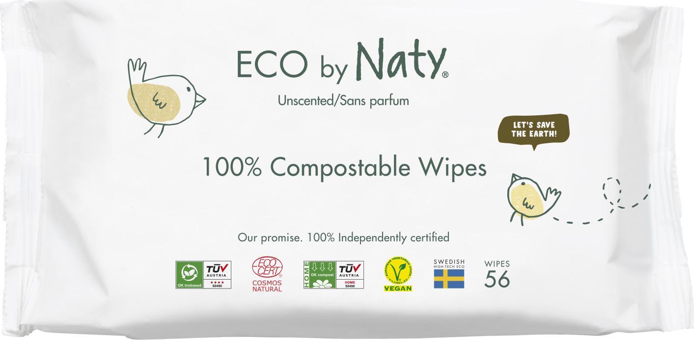 Eco by Naty Vlhčené ubrousky bez vůně pro citlivou pokožku 56 ks