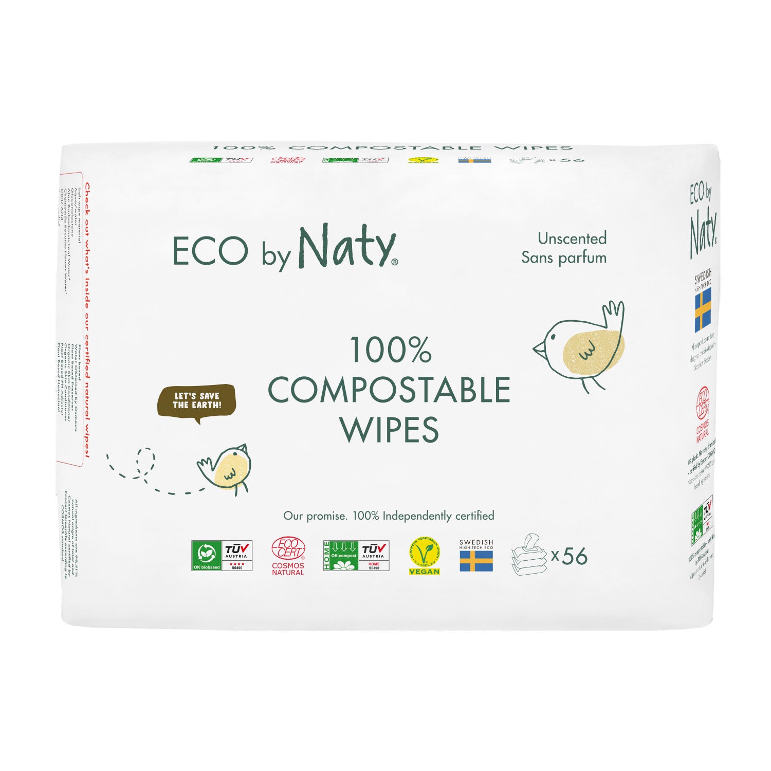 Eco by Naty Dětské vlhčené hygienické ubrousky - 168 ks - vhodné i pro velmi citlivou pokožku Eco by Naty