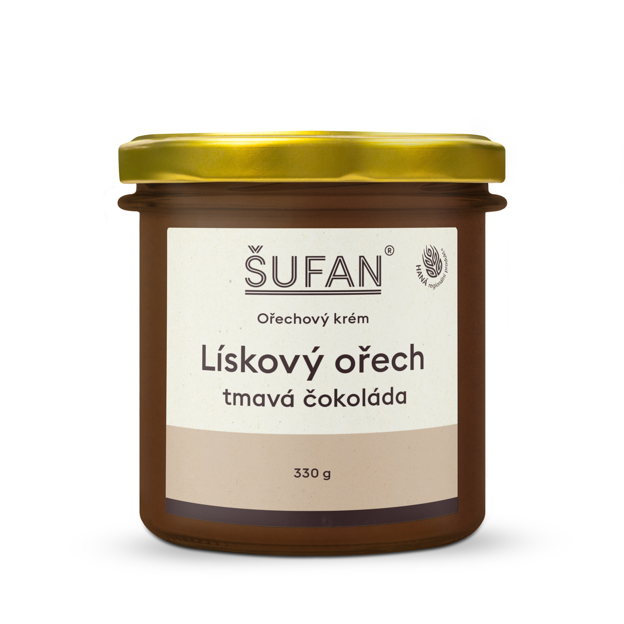 Šufan Lískooříškové máslo s tmavou čokoládou - 330 g - bez konzervantů a palmového oleje Šufan