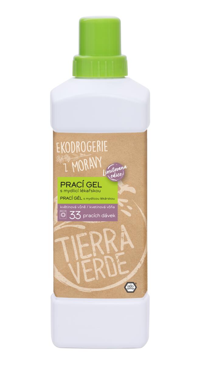 Tierra Verde Prací gel s mydlicí lékařskou a vůní květin (1 l) - limitovaná edice Tierra Verde