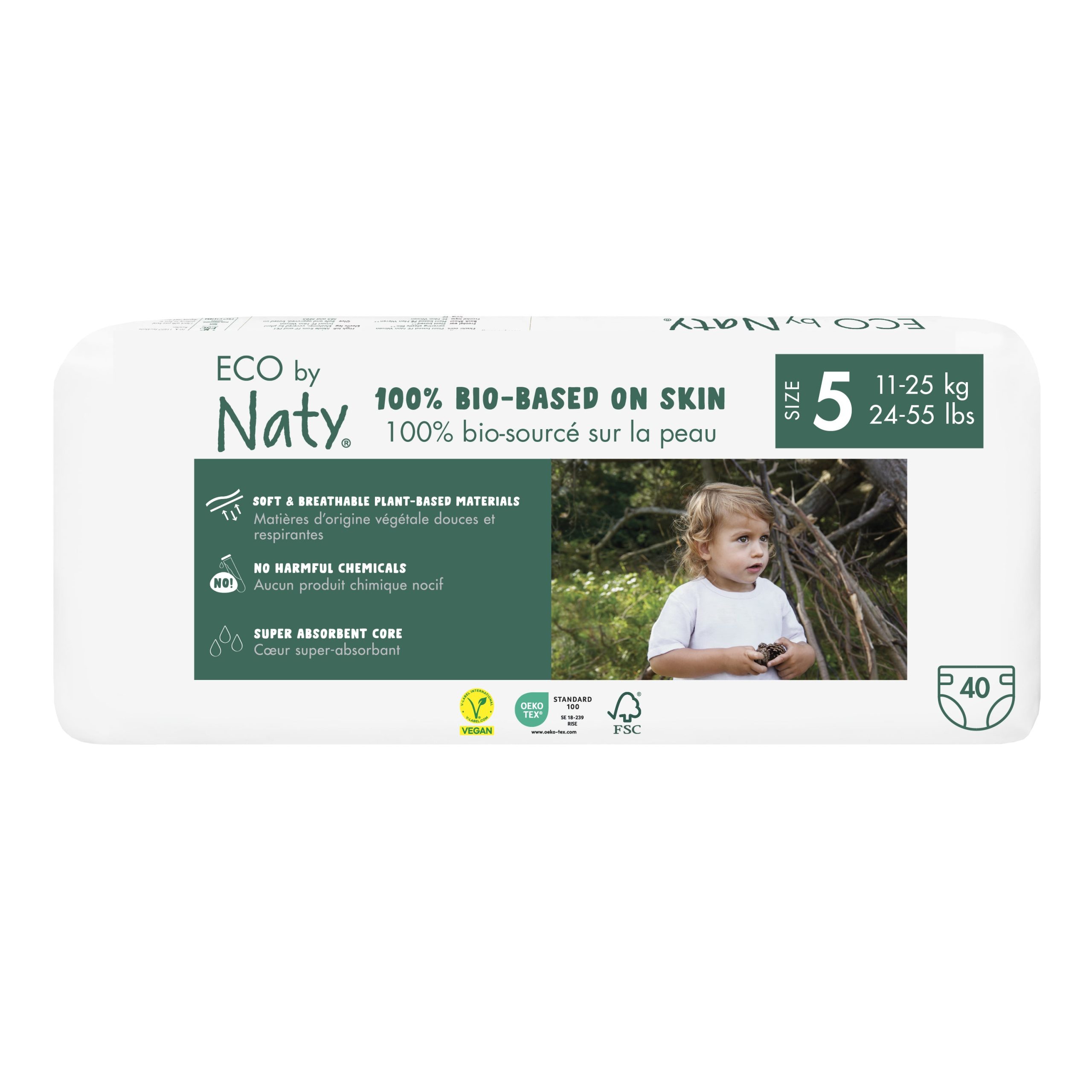 Eco by Naty Ekoplenky Junior 5 (11 - 25 kg) (40 ks) - z 55-60 % rozložitelné Eco by Naty