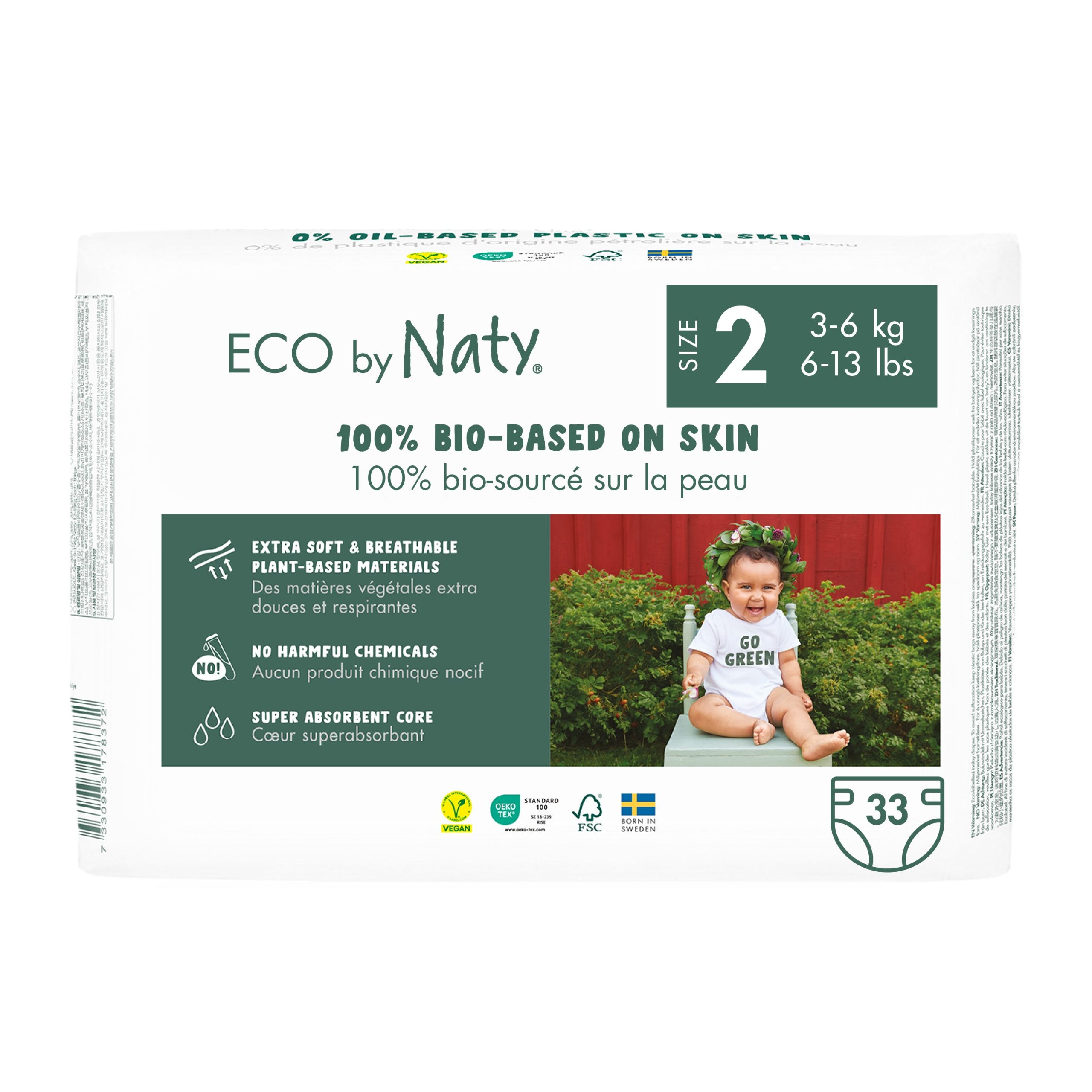 Eco by Naty Ekoplenky Mini 2 (3 - 6 kg) (33 ks) - z 55-60 % rozložitelné Eco by Naty