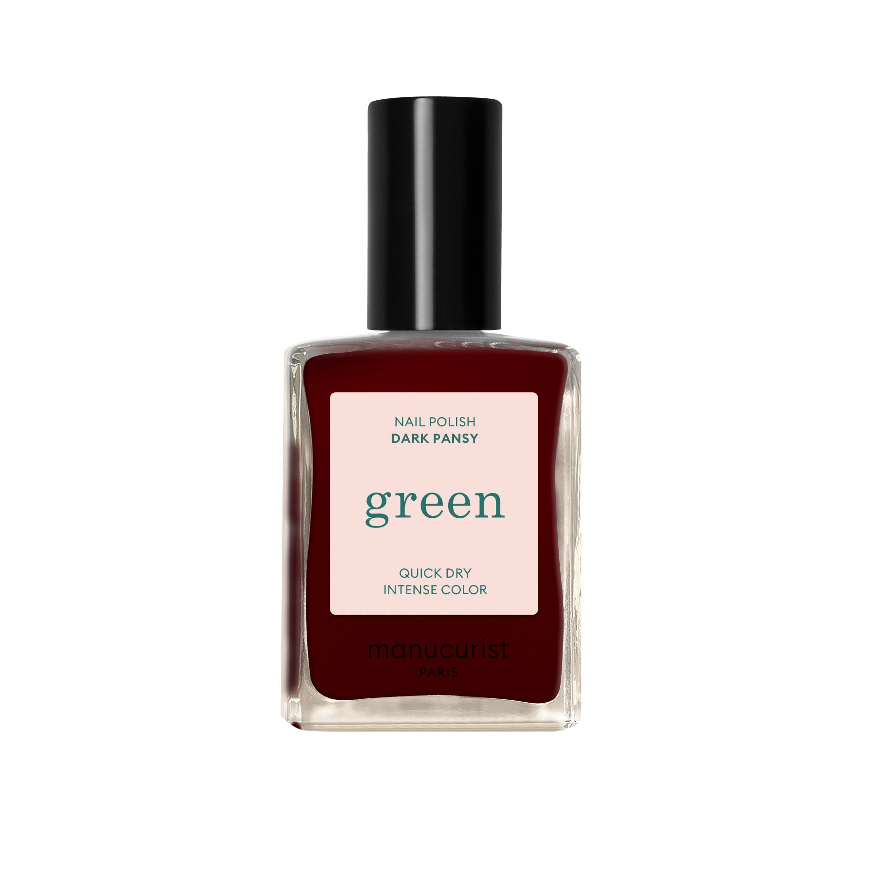 Manucurist Green schnoucí lak na nehty - Dark Pansy (15 ml) - temně rudá barva macešek Manucurist