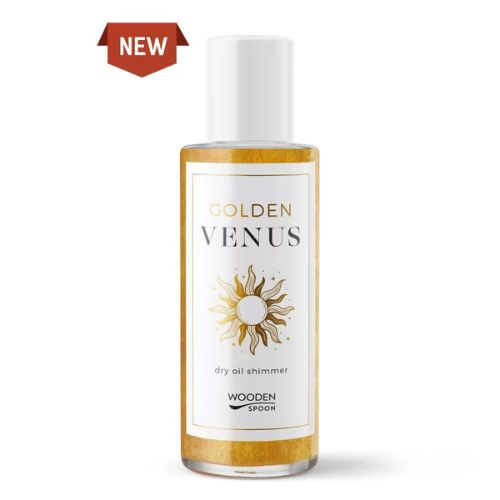 Wooden Spoon Třpytivý suchý olej Golden Venus BIO (100 ml) - zlaté odlesky rozzáří vaši pokožku Wooden Spoon