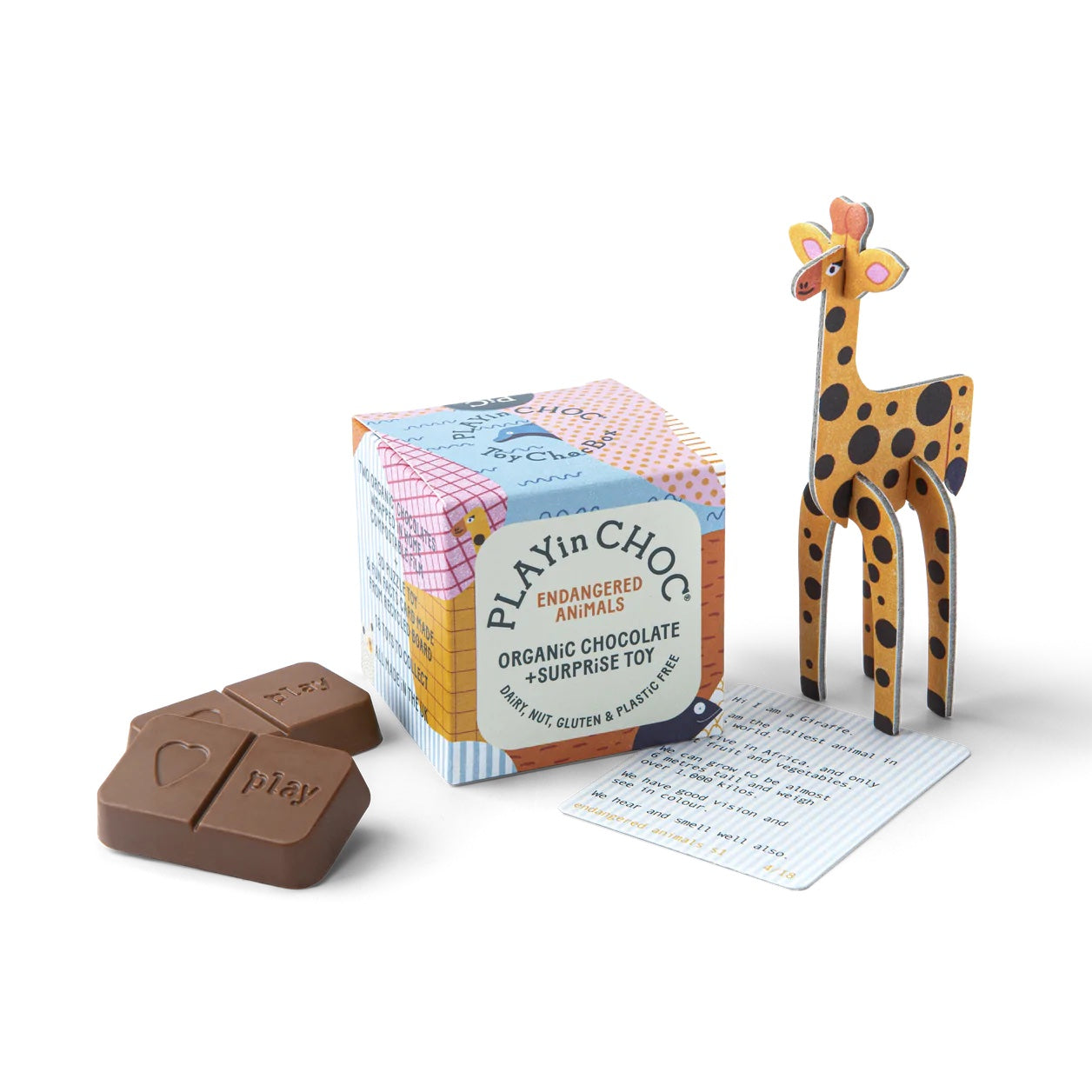 PLAYinCHOC Čokoláda Ohrožené druhy zvířat BIO (20 g) - hravá svačinka PURO shop